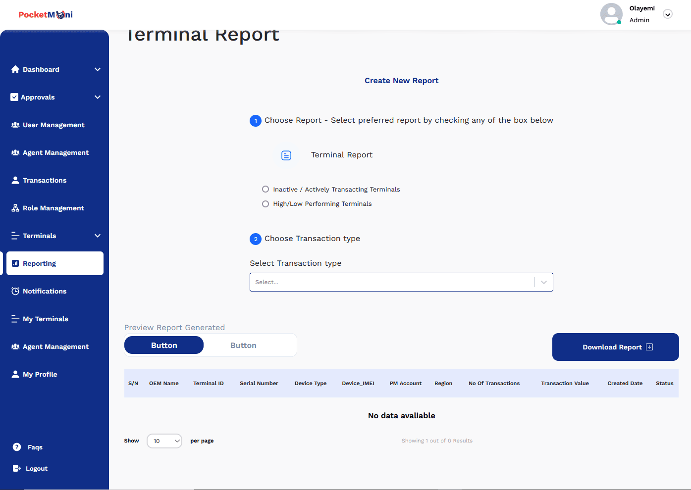 PocketMoni Dashboard